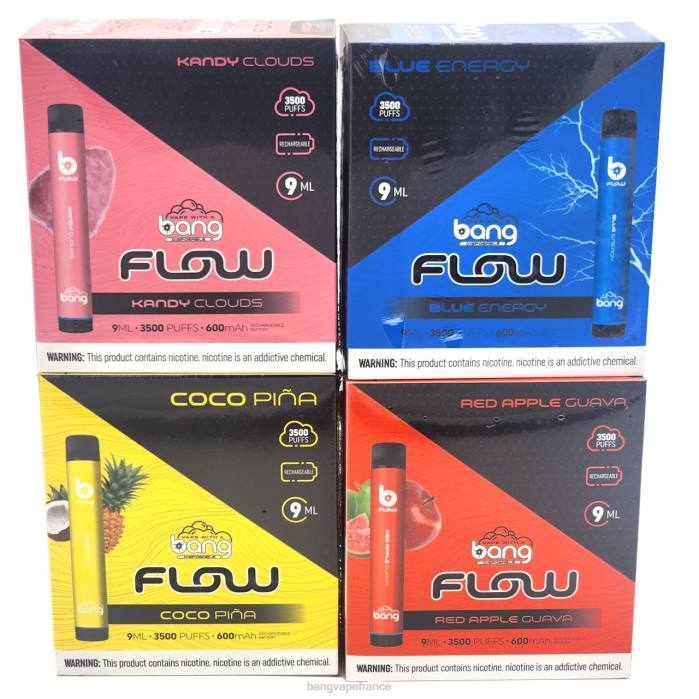 Bang Vape Flow 3 500 bouffées (boîte de 10) 80TH37 jetable vape gang shop