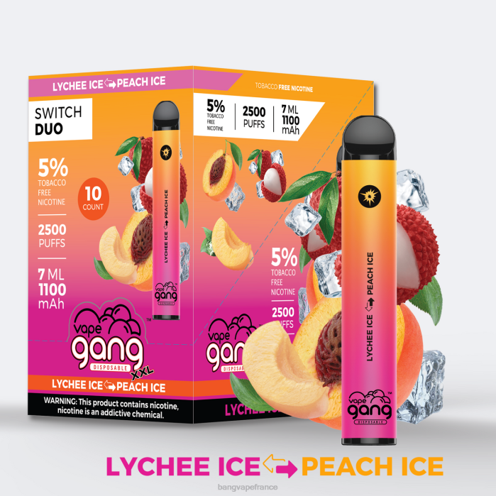 Vape Gang Switch Duo 2 saveurs (boîte de 10) 80TH38 aloe fraise - fraise mangue gang vape price