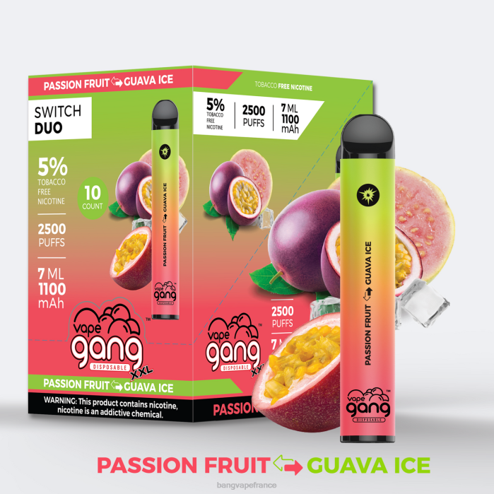 Vape Gang Switch Duo 2 saveurs (boîte de 10) 80TH38 aloe fraise - fraise mangue gang vape price
